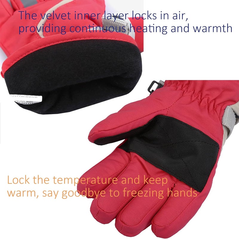 UTOWO Kids Winter Cold Weather Ski Gloves Boy-Girl Warm Windproof Snow Gloves for Snowboarding Sledding Cycling Toddler 3-6T - Image 5